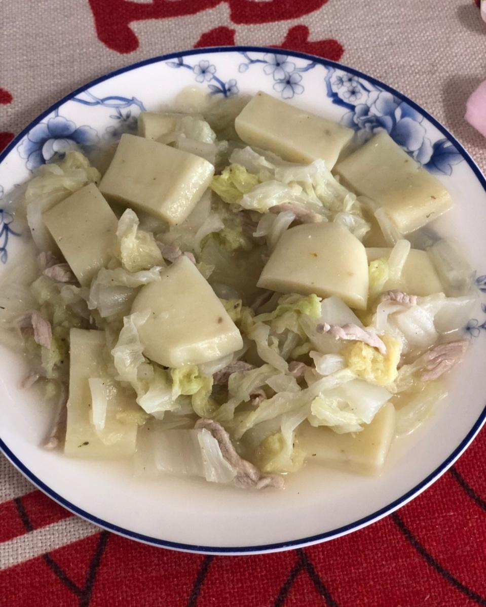 白菜肉丝炒年糕