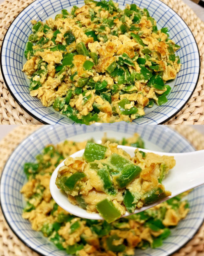 青椒炒鸡蛋，5分钟快手家常菜！无敌下饭的做法