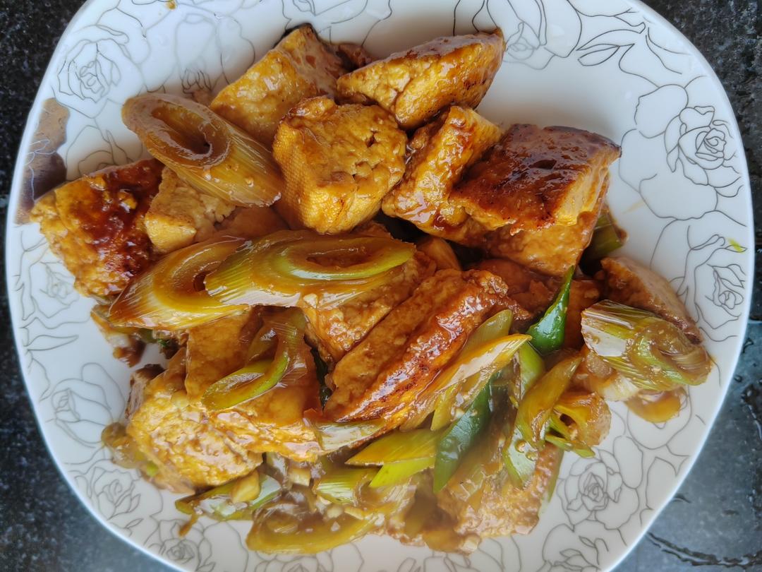 葱烧豆腐