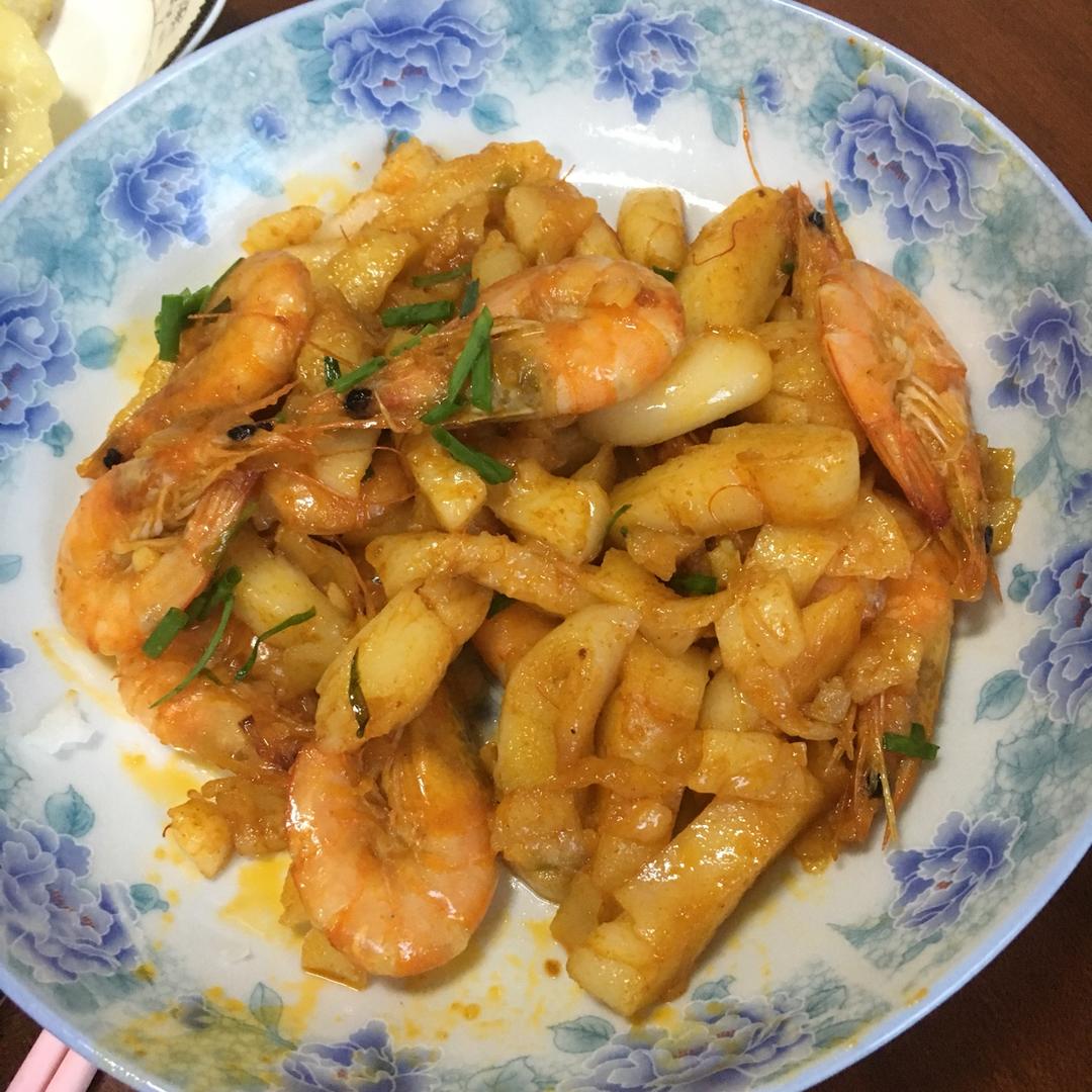 香辣年糕虾