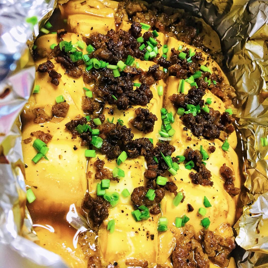 烧烤摊的招牌———锡纸烤豆腐