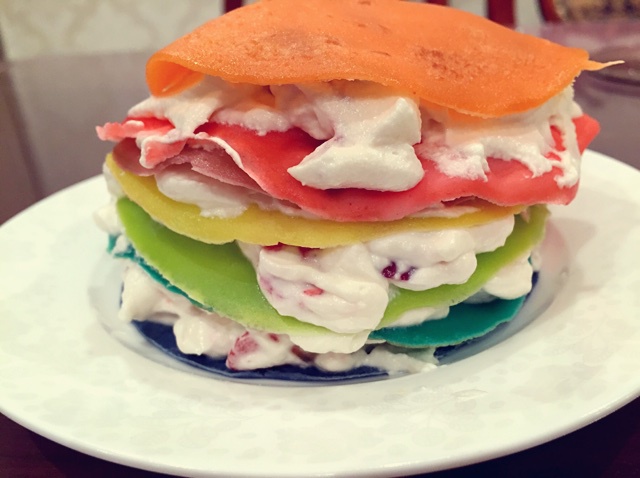 圣诞树干蛋糕(彩虹千层版)