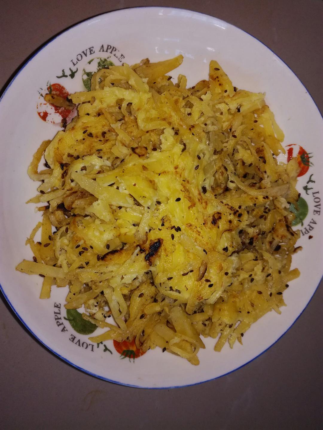 土豆丝鸡蛋饼