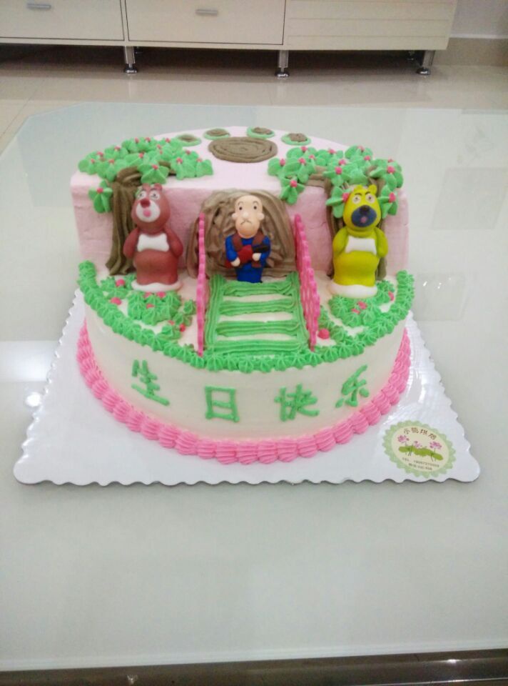 裱花蛋糕——光头强场景蛋糕