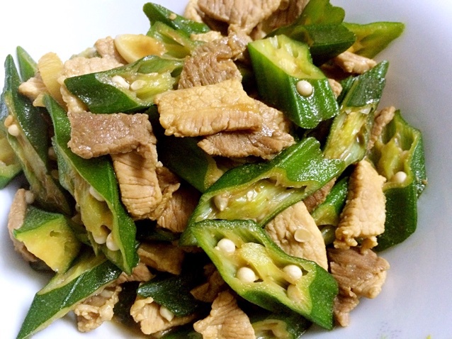 秋葵炒肉丝