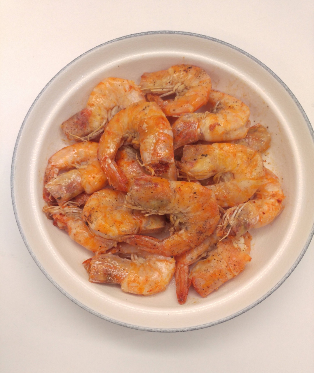 梧叶满天做的盐煎阿根廷红虾——最朴素的做法