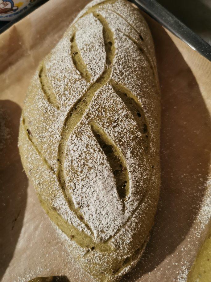 抹茶红豆麻糬软欧面包