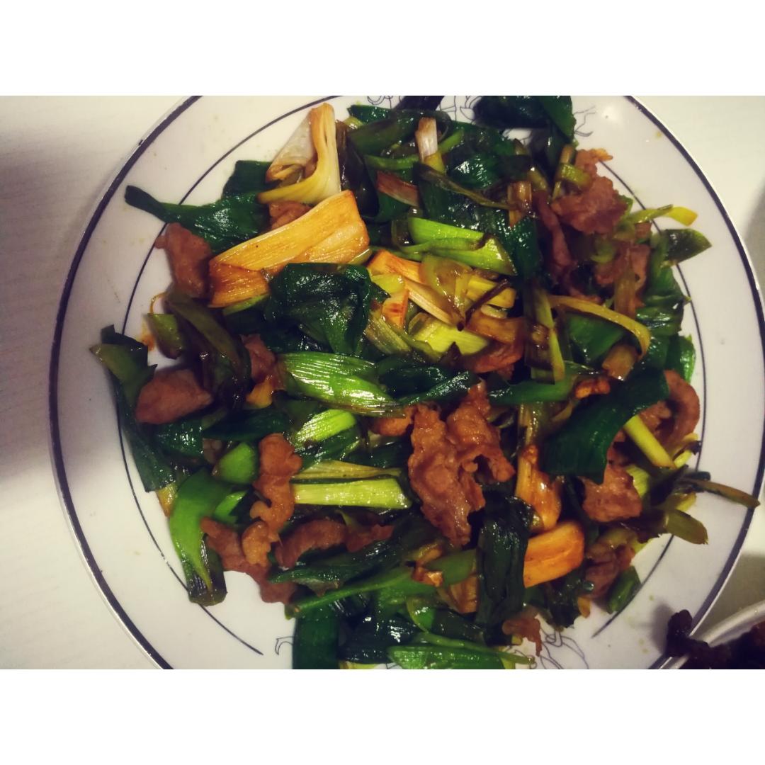 青蒜炒肉片