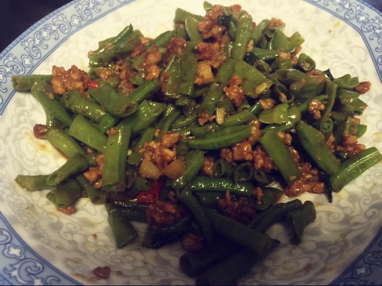 肉沫豆角下饭菜