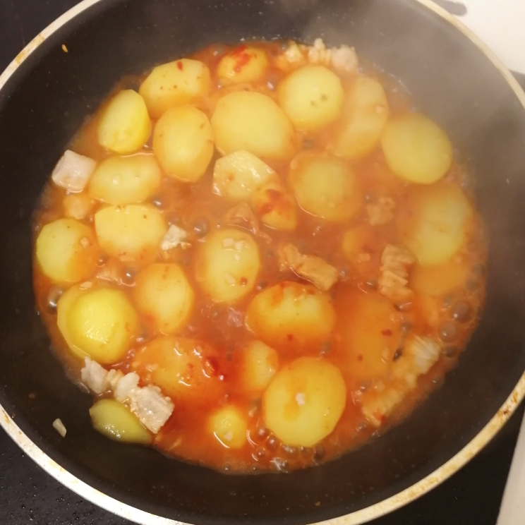 一人食 菜心炒广式腊肠 土豆大白菜酸辣汤的做法 步骤8