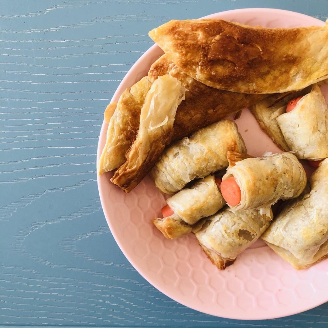 万能的手抓饼～孩子都能做的火腿可颂