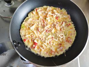 火腿蟹肉厚蛋烧和煎饼的做法 步骤7