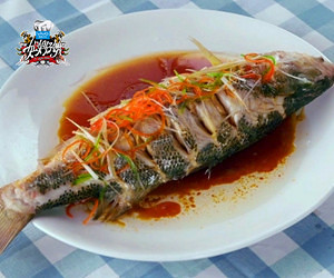 【姐姐好饿】第五期天菜男神黄晓明菜谱：清蒸鲈鱼的做法 步骤7