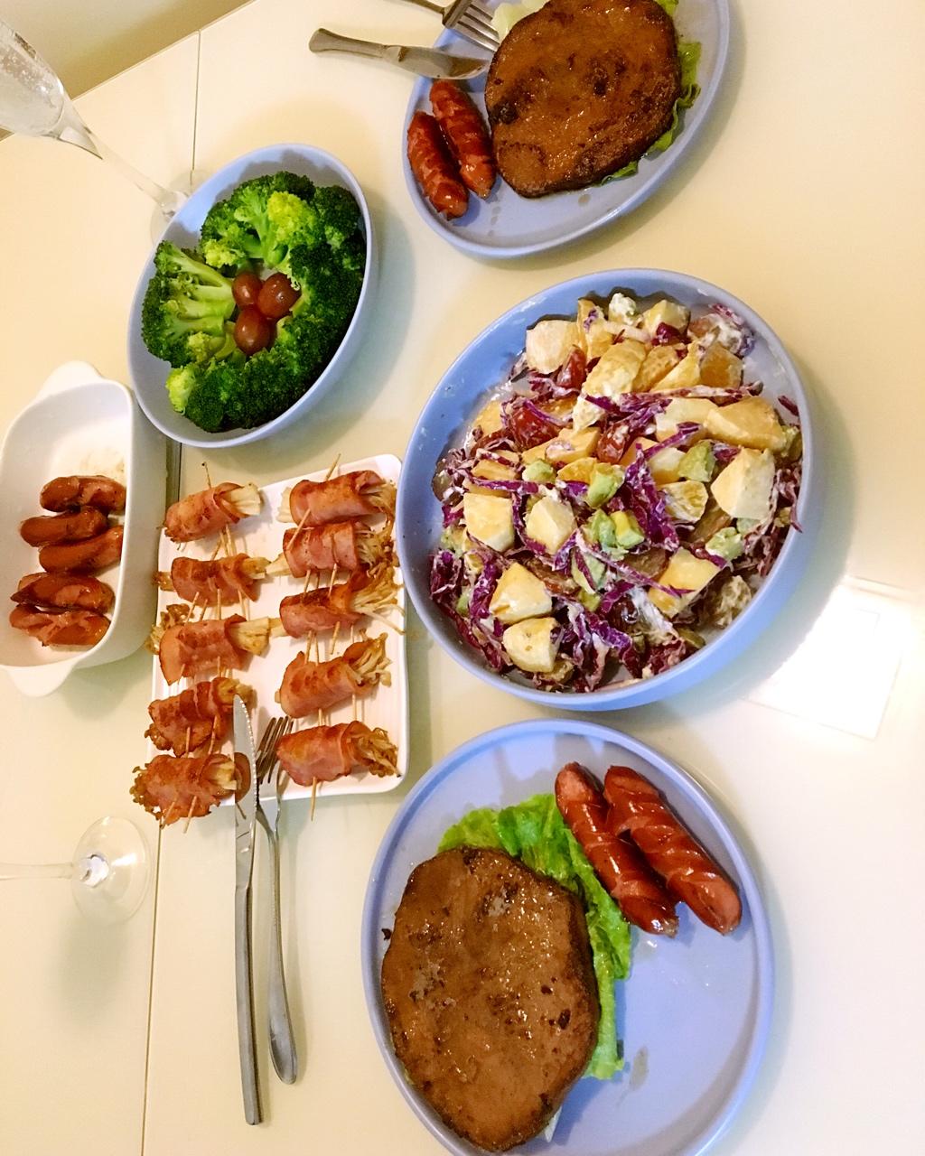 香煎培根金针菇卷