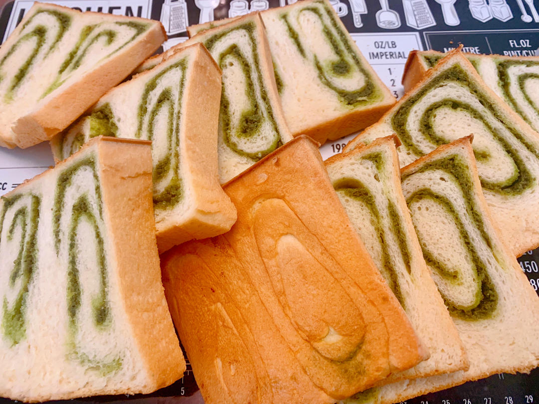 波兰种抹茶奶酥水立方（三能10x10低糖吐司模）
