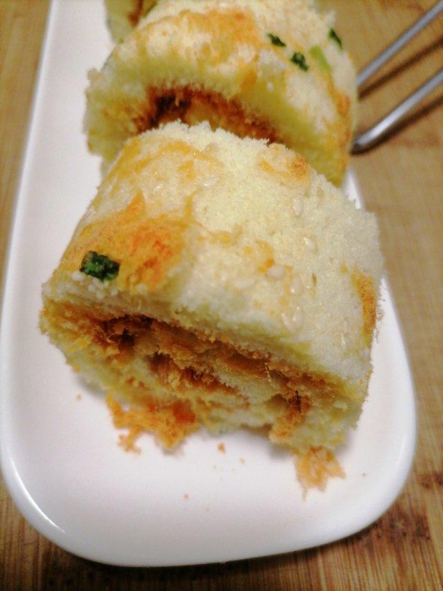 香葱肉松蛋糕卷（戚风蛋糕卷）含视频