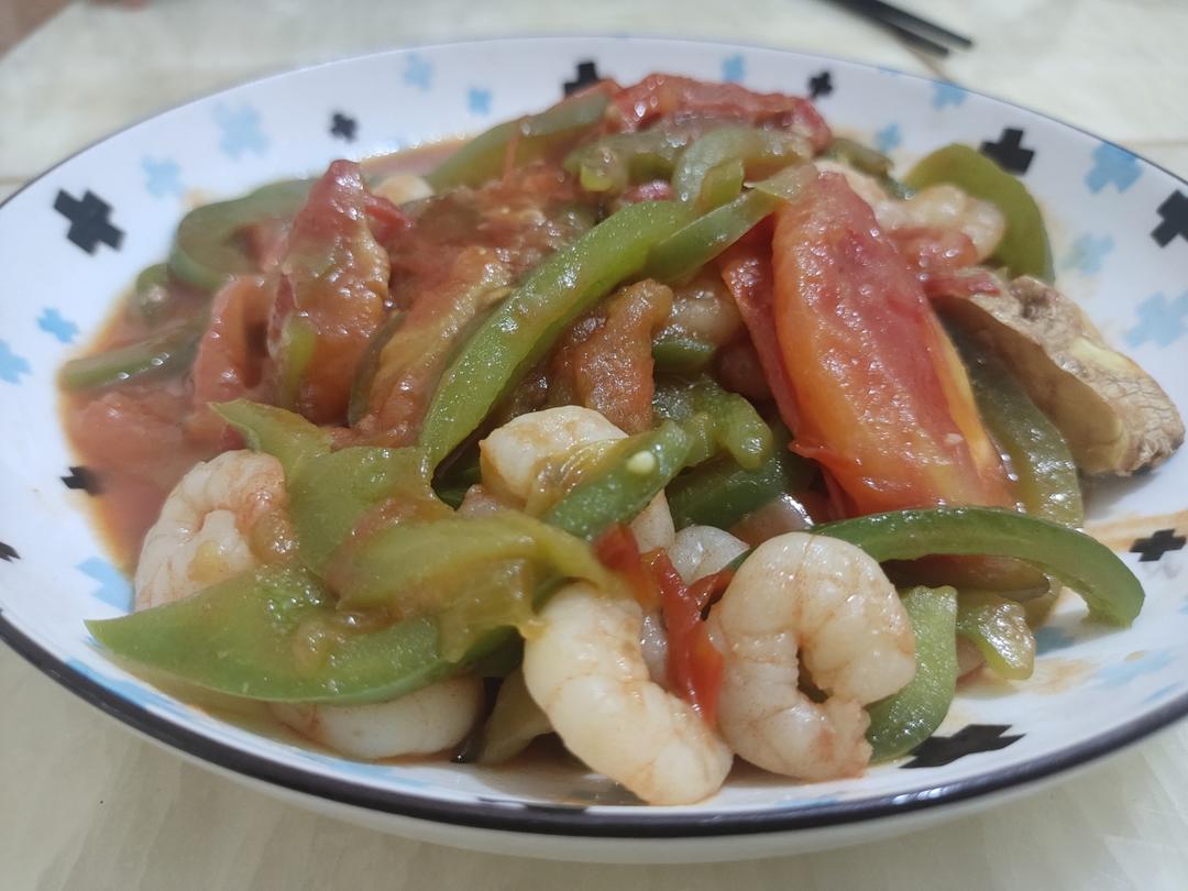 彩椒炒虾仁