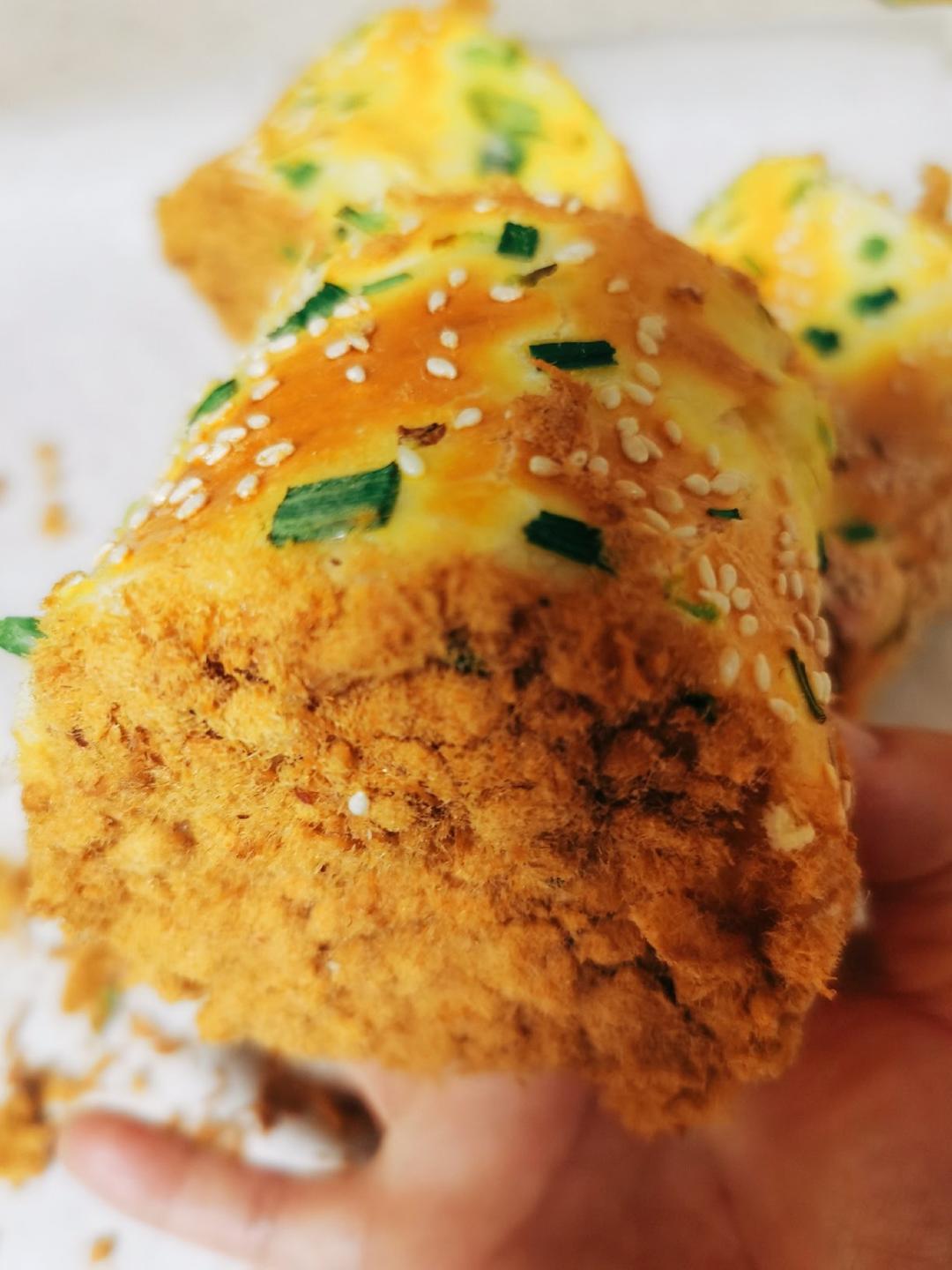 香葱肉松卷 面包肉松卷—水解法