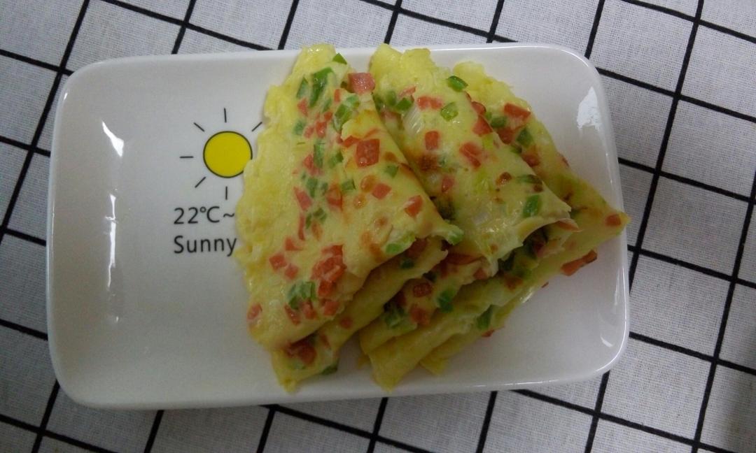 火腿肠葱花鸡蛋饼