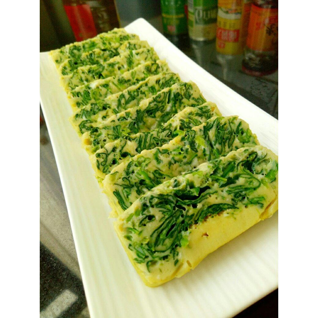蘸汁菠菜鸡蛋糕——春季养生多吃菠菜