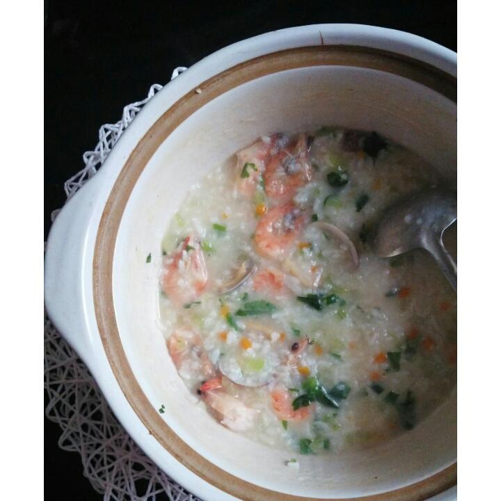 十五分钟快手之砂锅鲜虾粥(附5分钟电饭煲电压力锅更快捷方法)