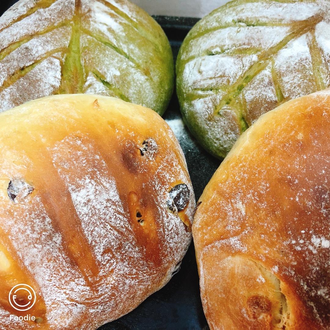 抹茶麻薯红豆软欧包