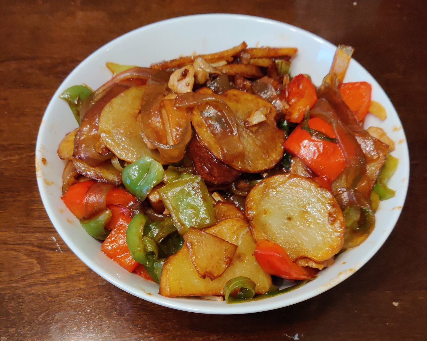 土豆青椒肉片炒粉条的做法