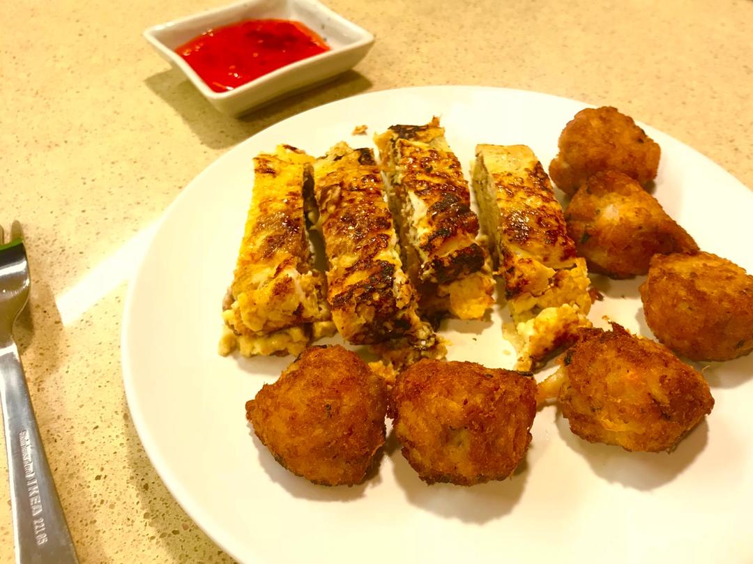香葱鸡蛋肉松卷饼