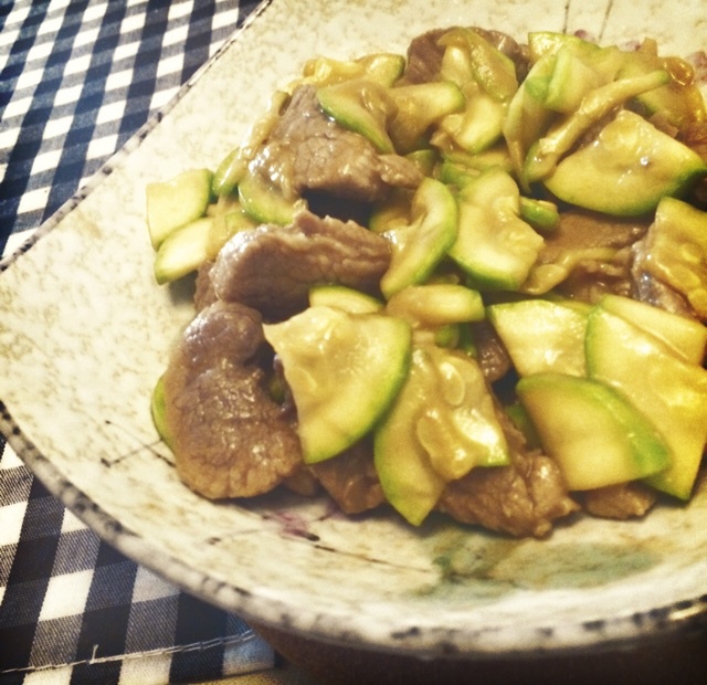 西葫芦炒肉片