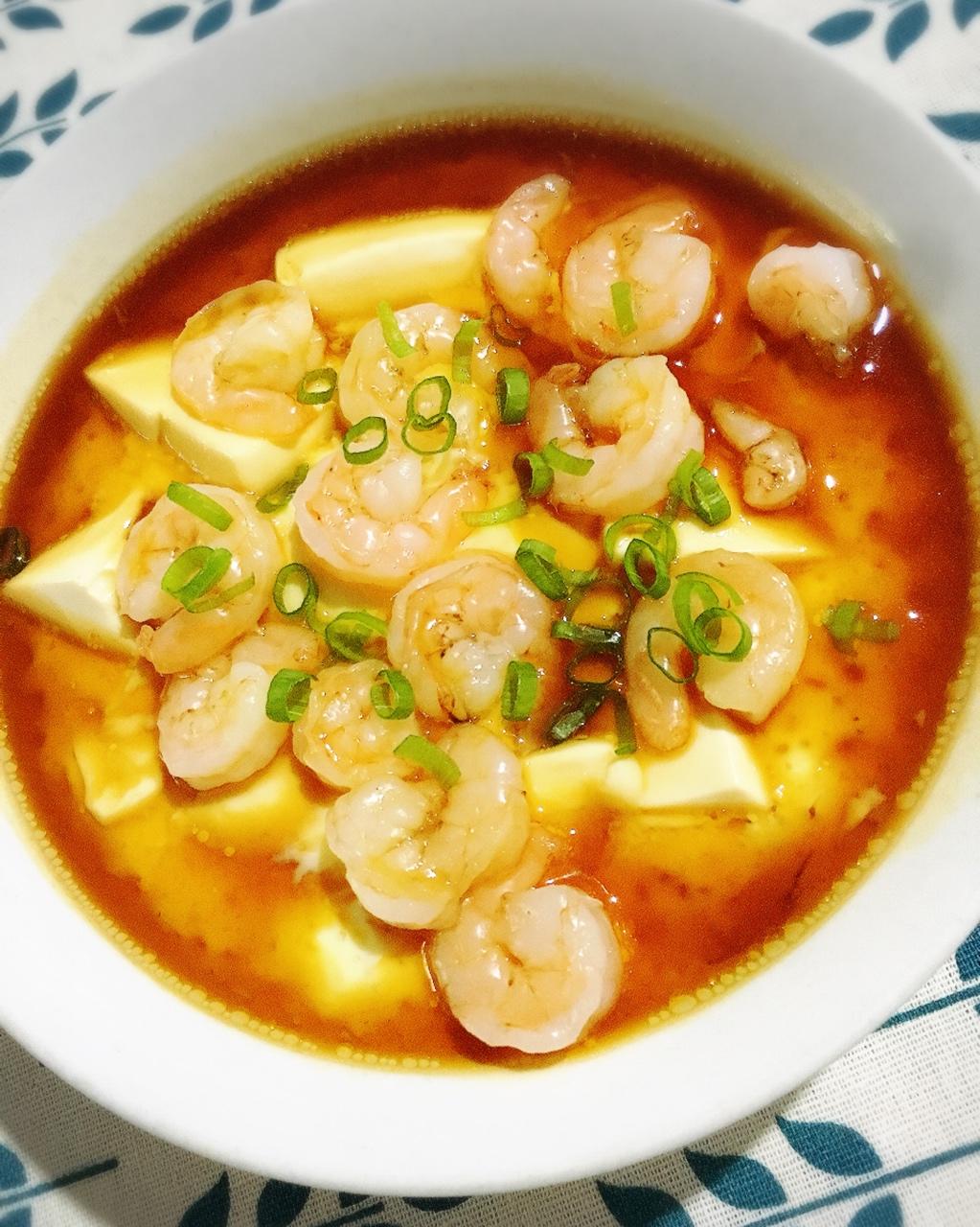 虾仁豆腐蒸水蛋