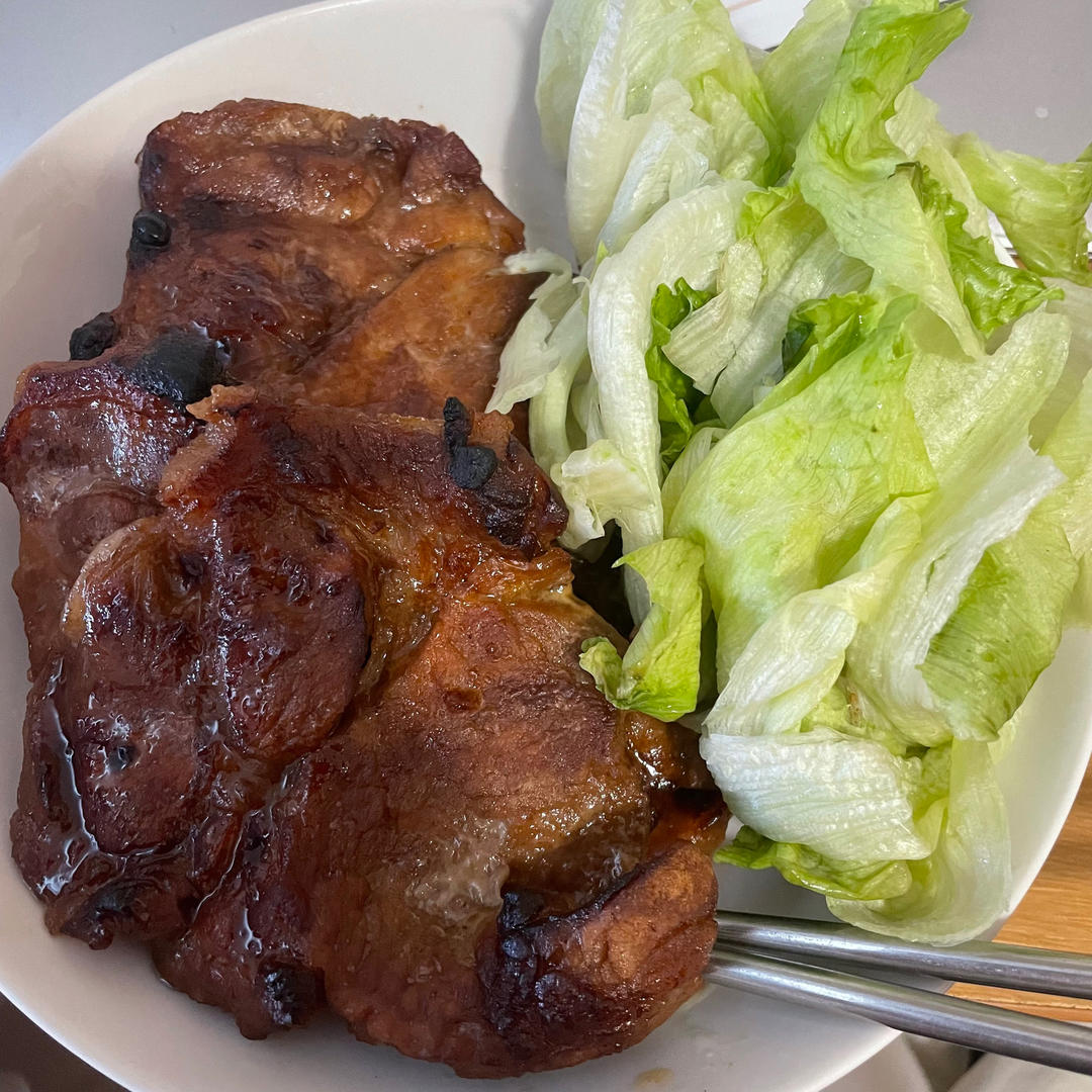 非常简单非常好吃的烤梅花肉