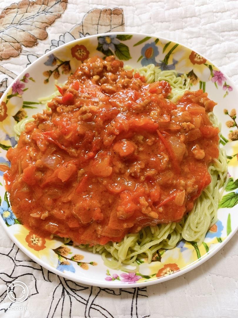 （完胜必胜客的）番茄肉酱意大利面～
