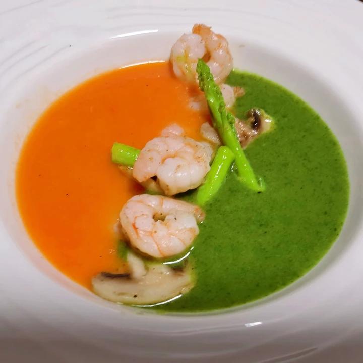 家庭米其林【芦笋虾球双拼浓汤】圣诞节限定