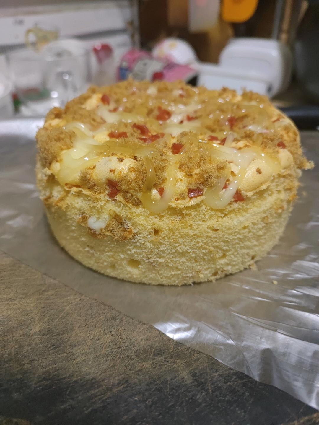 香葱肉松戚风蛋糕6寸