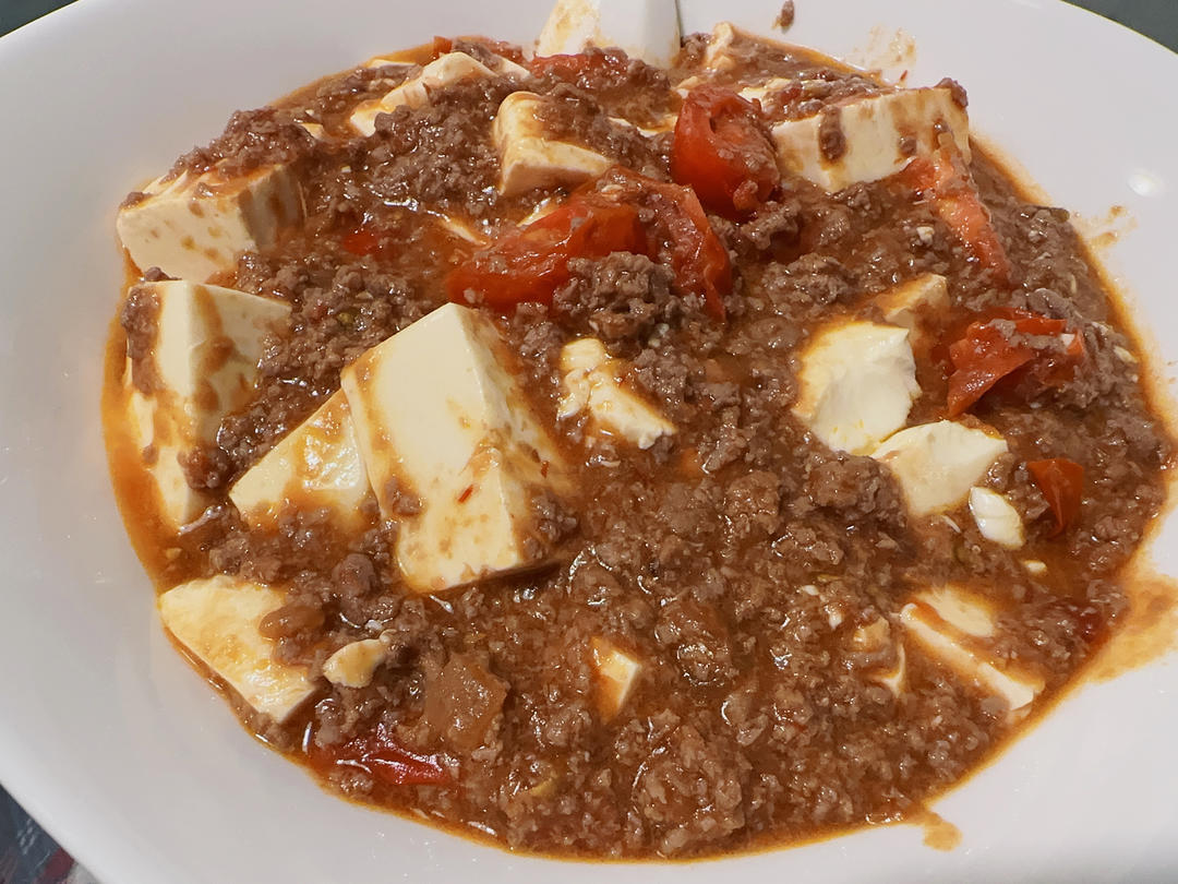 茄汁牛肉末豆腐羹【下饭神器】