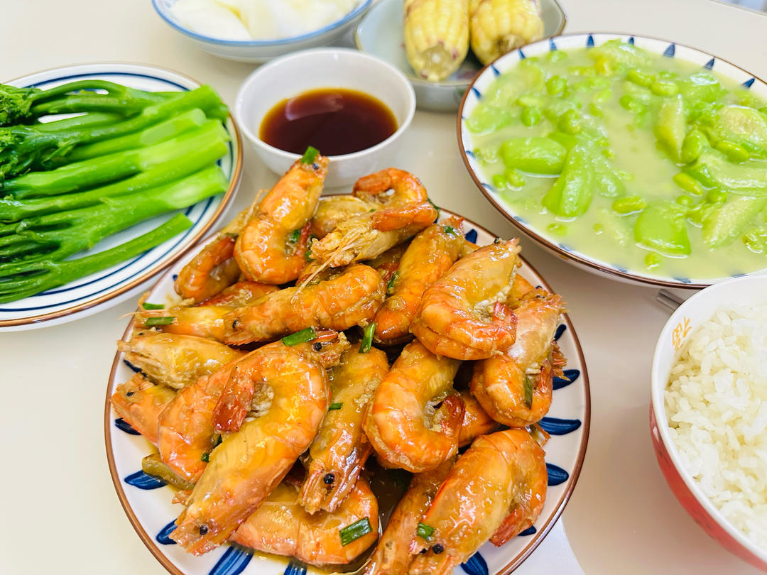 芥末蒜蓉罗氏虾