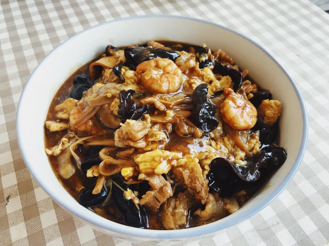 sunrisefe做的老北京三鲜打卤面