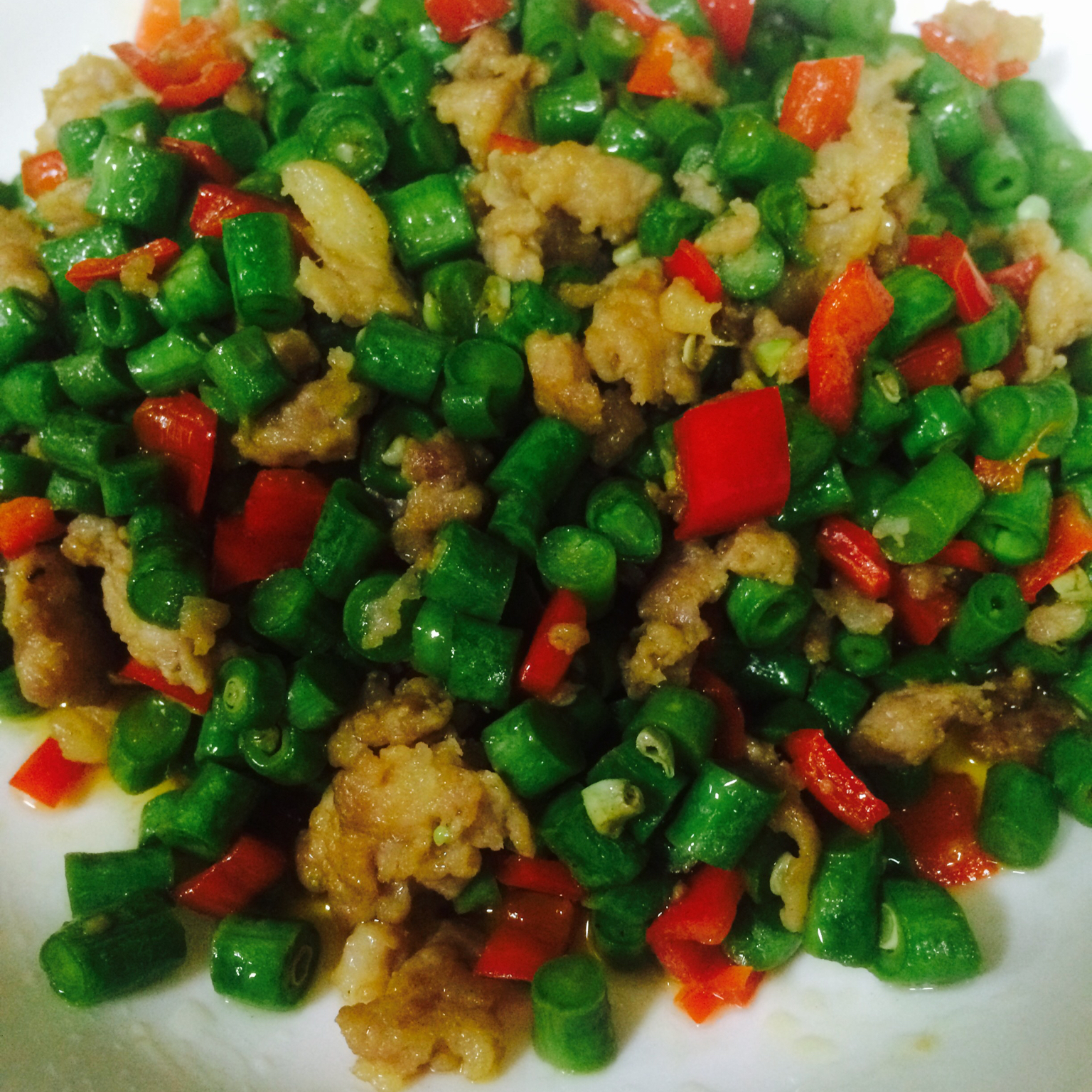 肉沫豆角下饭菜