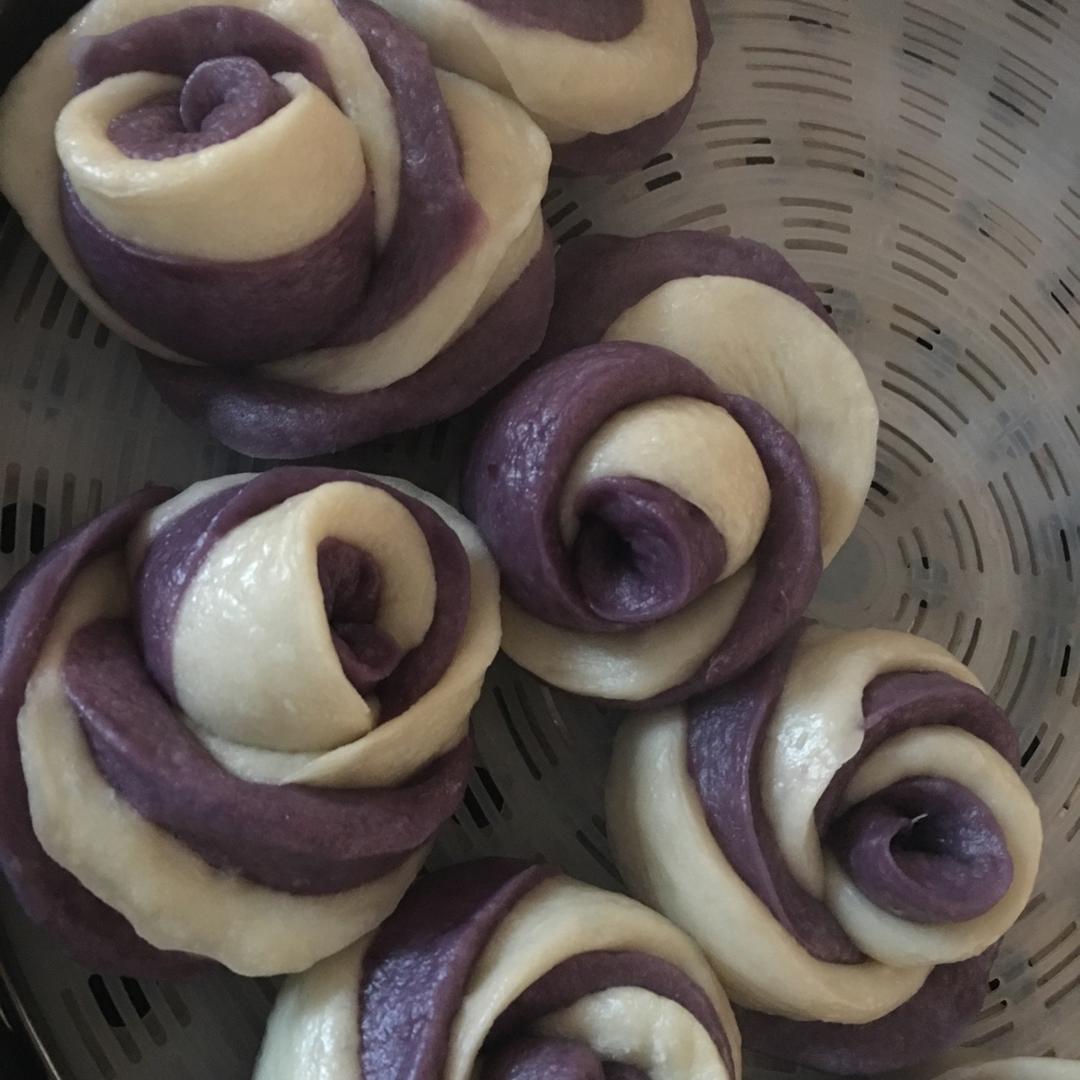 紫薯玫瑰花馒头