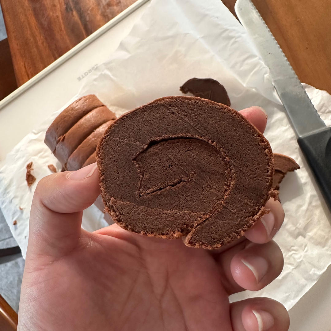 可可蛋糕卷(不消泡超浓郁巧克力口感)