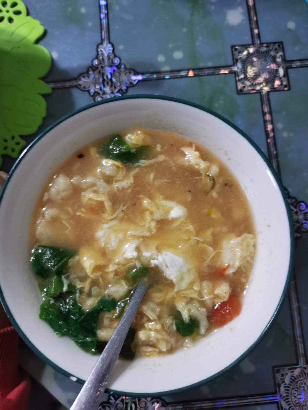 西红柿鸡蛋疙瘩汤