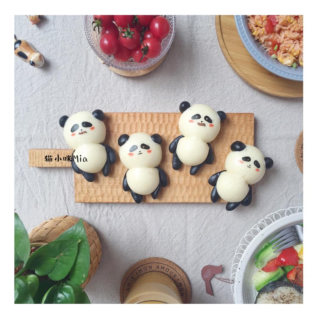 猫小咪mia做的卡通馒头熊猫原创