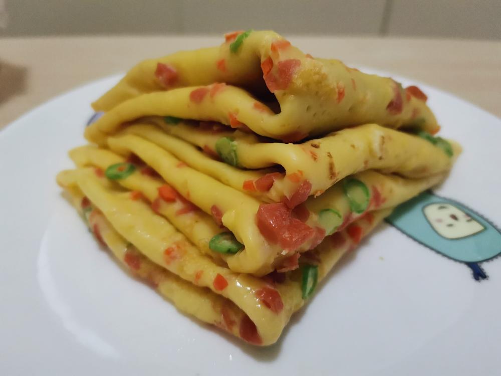 火腿鸡蛋饼（低筋面粉）的做法