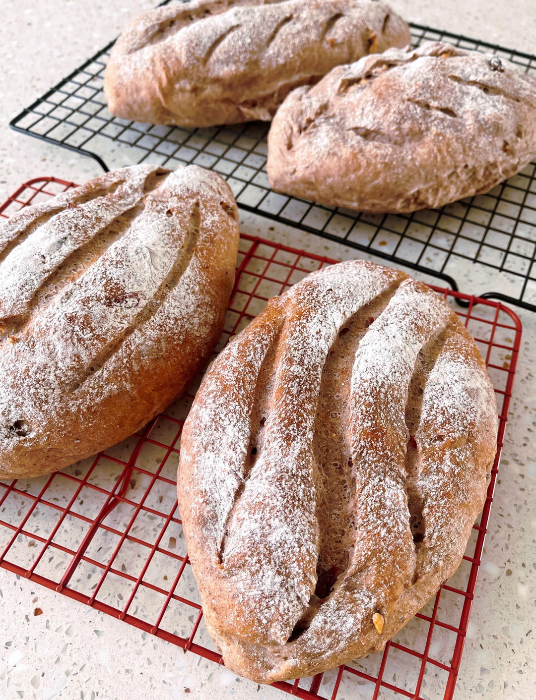 全麦蔓越莓核桃软欧包