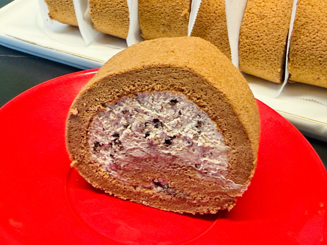 超好吃—摩卡可可奥利奥咸奶油蛋糕卷