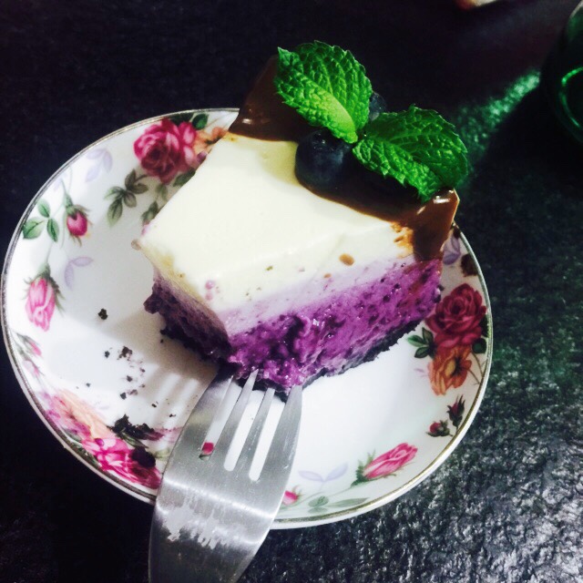 渐变蓝莓冻芝士蛋糕（免烤）