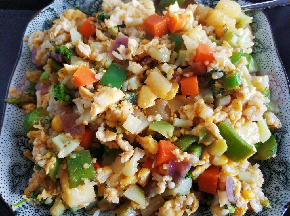 【减肥餐】欧阳娜娜同款菠萝花菜炒饭