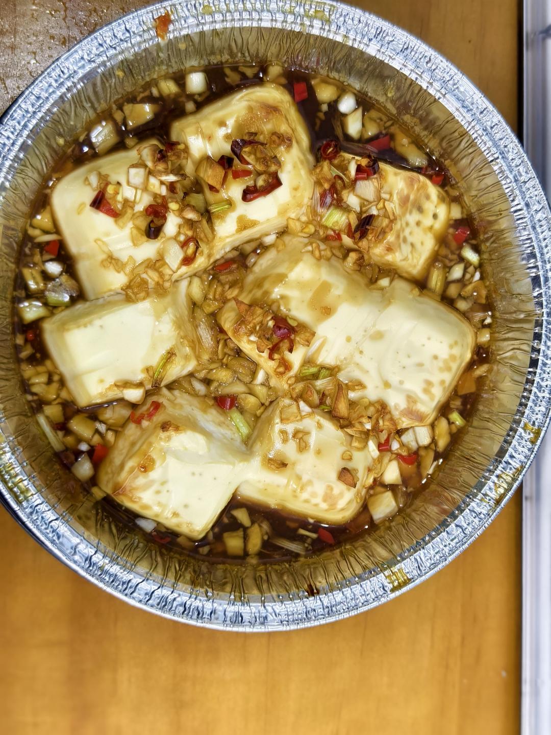 空气炸锅内酯豆腐