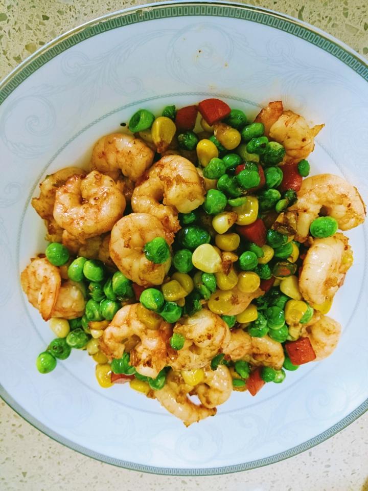 虾仁炒青豆