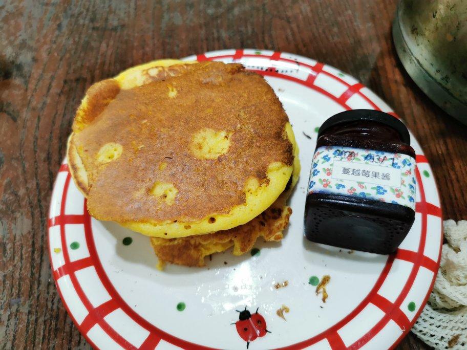 玉米面无油松饼